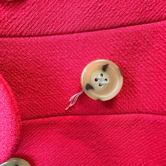 J Crew Wool Lady Day Coat Red Size 2 Button Up Lined With Pockets - Picture 7 of 16